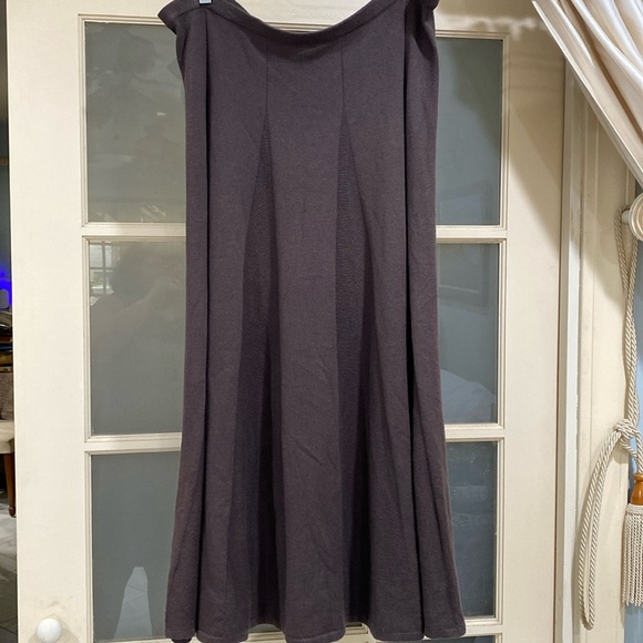 J. Jill skirt size L five be knit brown flare 70% cotton elastic waist - Picture 10 of 10